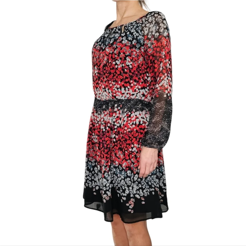 Nine West Floral Dress Black and Red Size 12 - Picture 11 of 11
